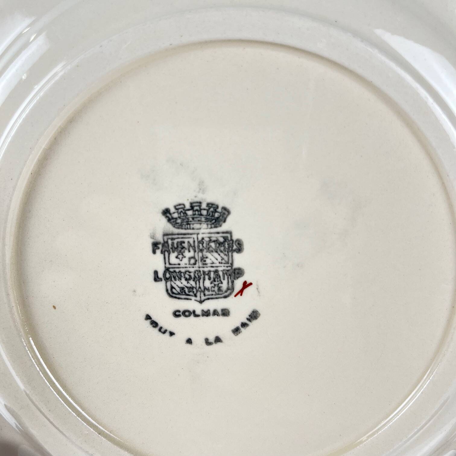 6 Longchamp dessert plates, "Colmar" model, 1950/70