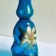 Turquoise glass and enamel carafe by Théodore Legras, 19th century.