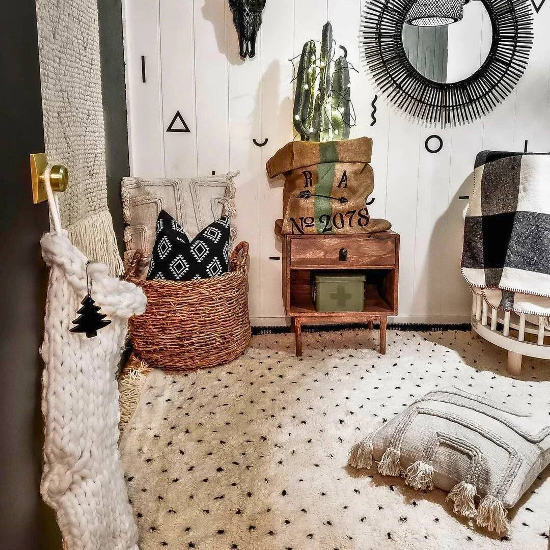 Tafraout – Black and white Berber rug