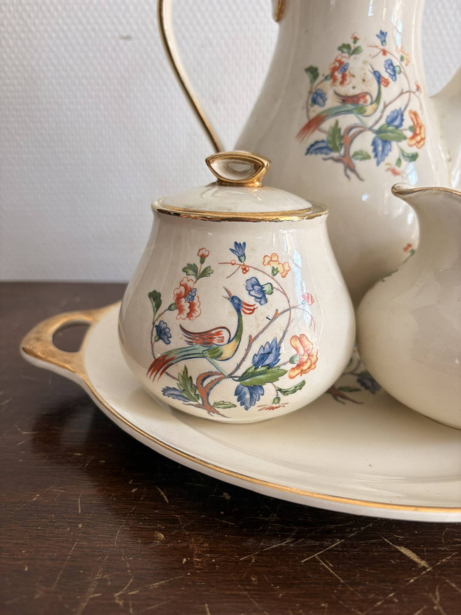 Tea Service Café Courtoisie Keramis Boch Louvière Art Deco Phoenix Bird