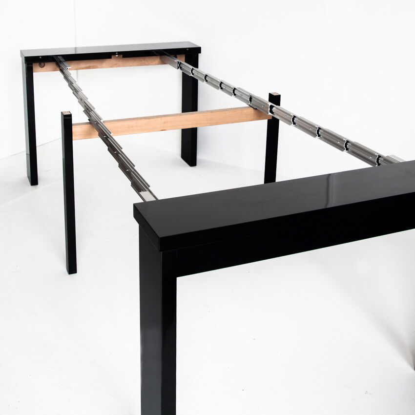 Vintage extendable table / console in lacquered wood by Paul Michel, France 1990