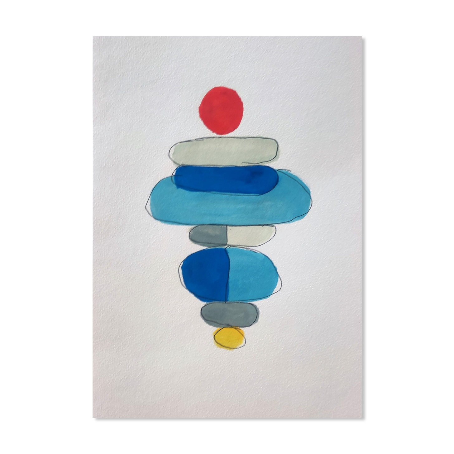 Geometric painting on paper