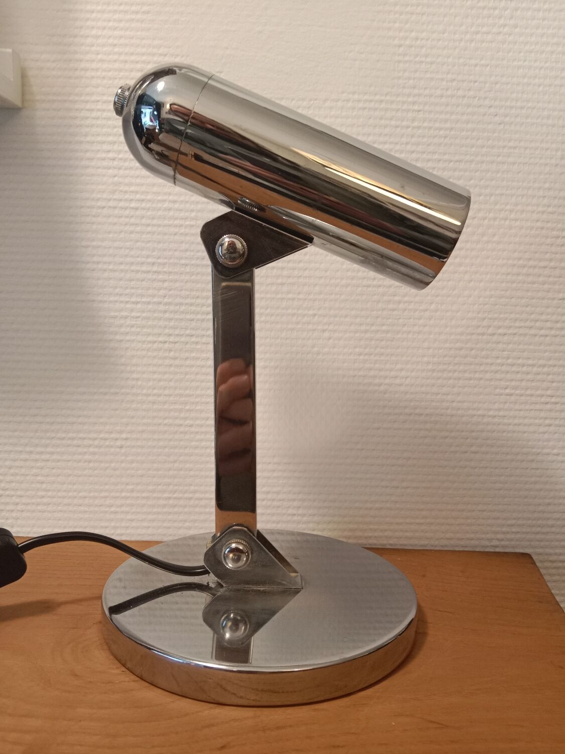 Chrome articulated desk lamp