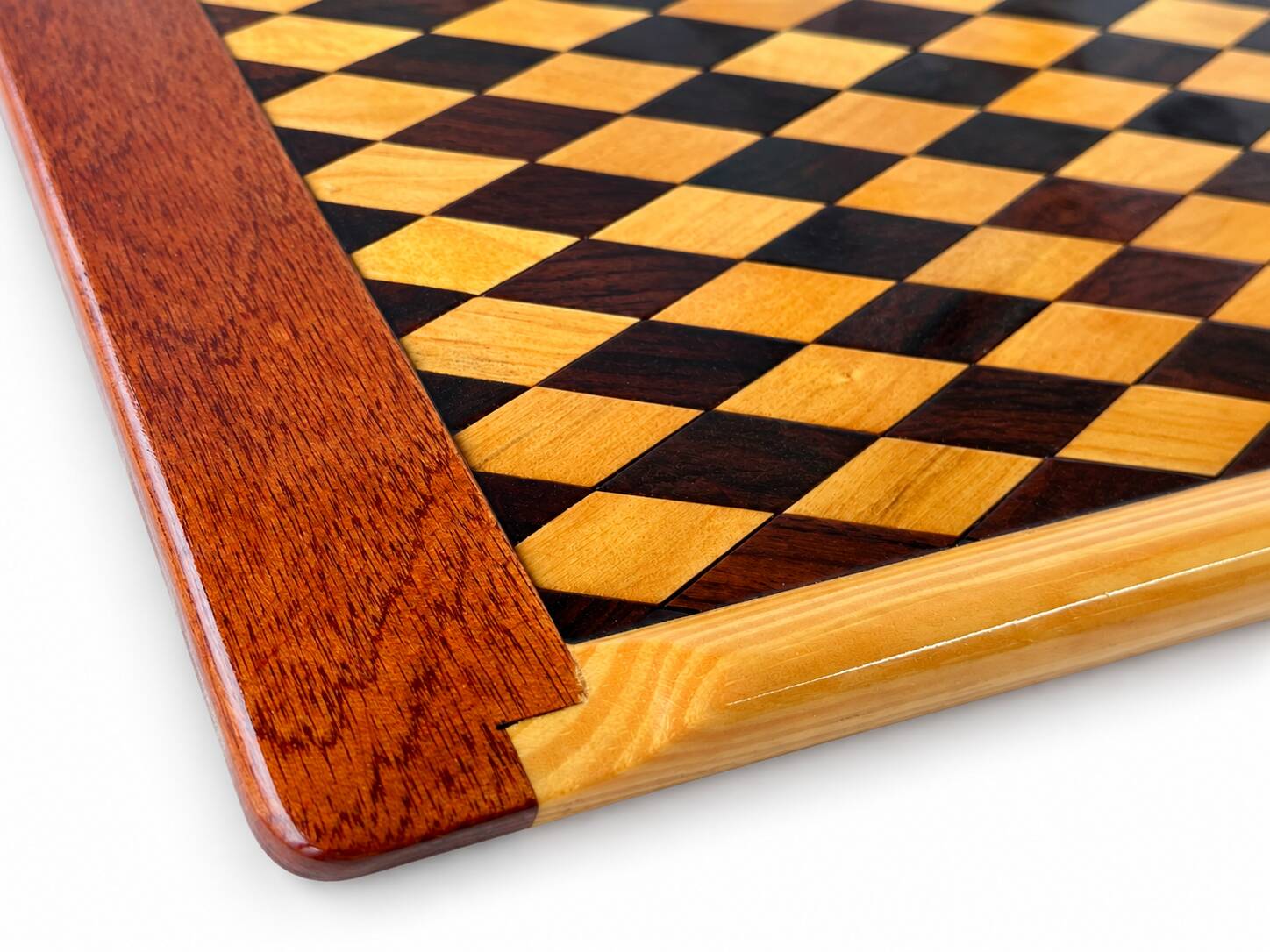 One-of-a-Kind Handmade Geometric Marquetry Tray