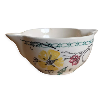 Opaque porcelain bowl double spout