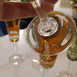 Champagne flutes in colored Nancy crystal