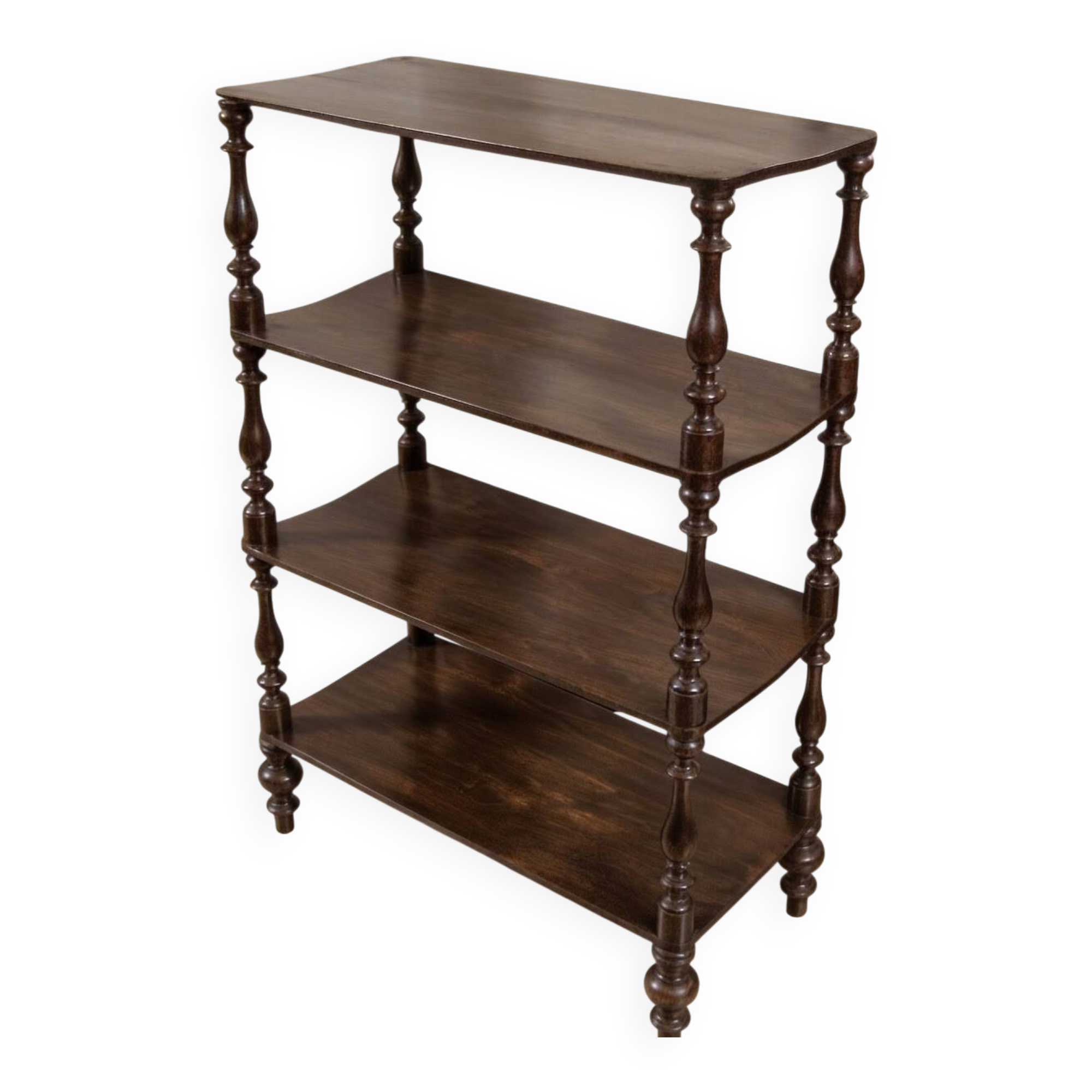 Antique turned walnut shelf
