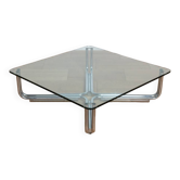 Glass coffee table 100x100x30