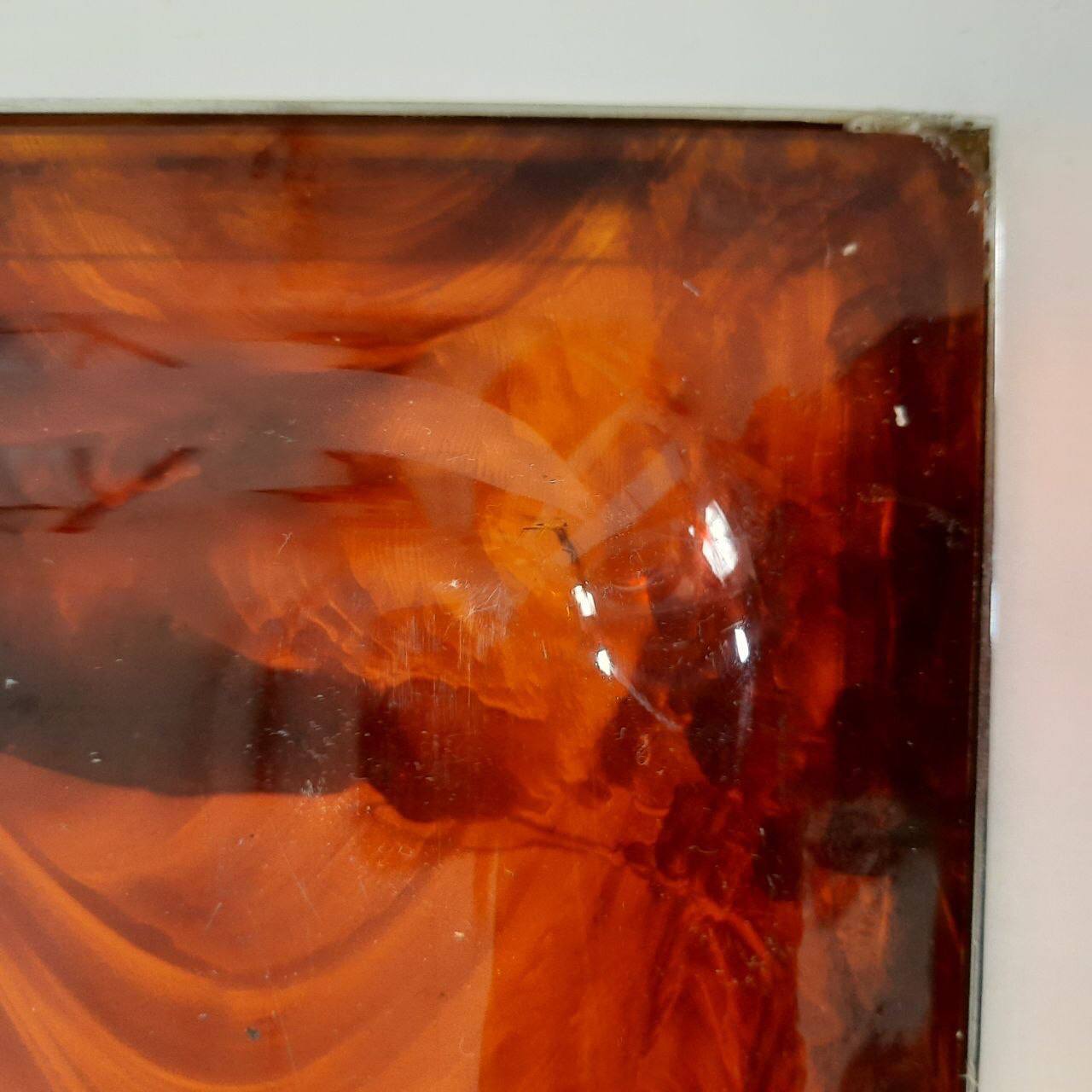 Pair of vintage trays in briar effect lucite