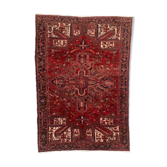 Tapis 335x235 cm laine orientale fait main tapis rouge, marron, bleu