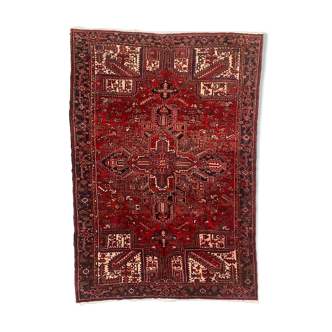 Antique Heriz Rug 335x235 cm Wool Oriental Hand Made Carpet Red, Brown, Blue