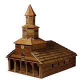 Vintage wooden church model from the 50s-70s "Iglesia Nercon Chiloe Chile"