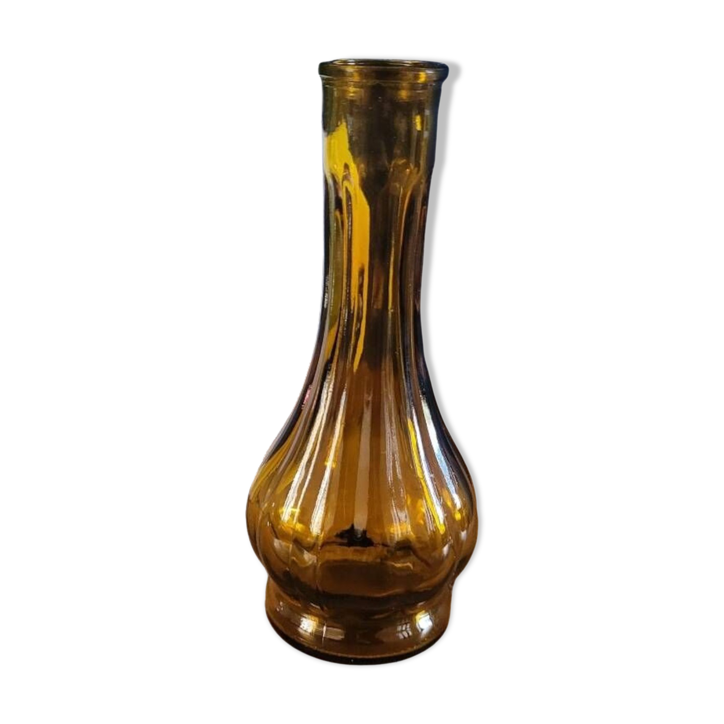 Small amber soliflore vase