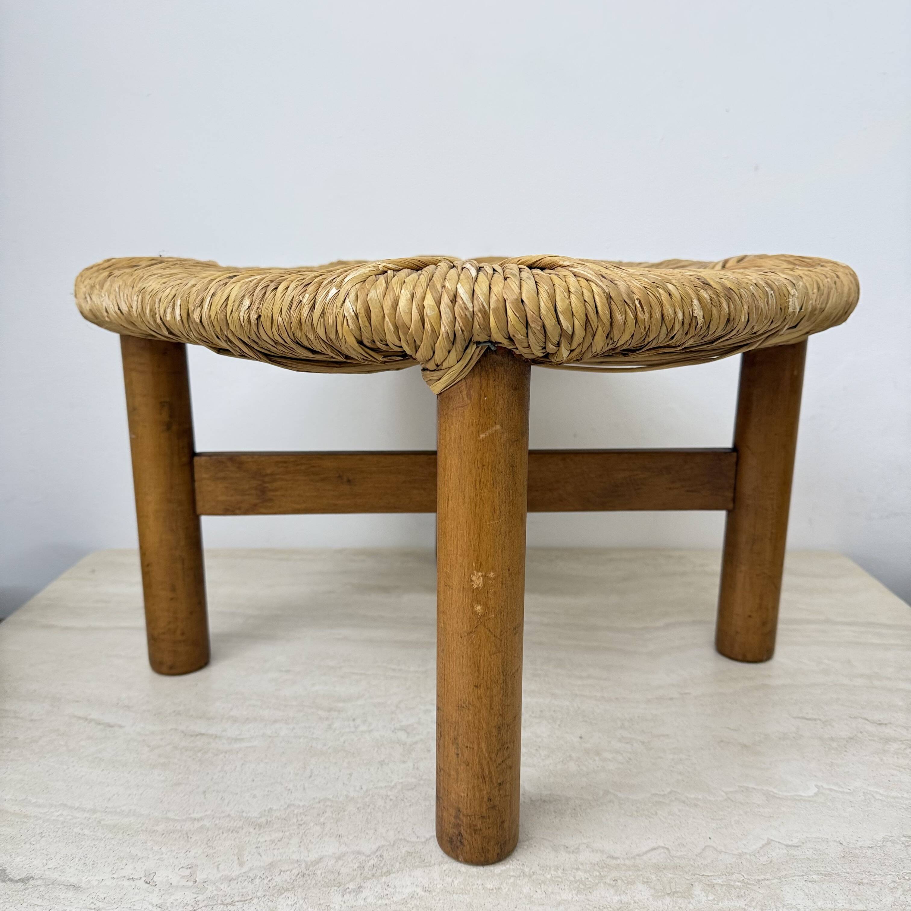Italian Rush Stool by Lorenzo Forges Davanzati, 1960s