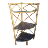 Rattan corner shelf