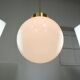 Big Mid-Century Italian Opaline & Brass Globe Pendant Lamp
