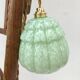 Art deco walking lamp in green clichy glass