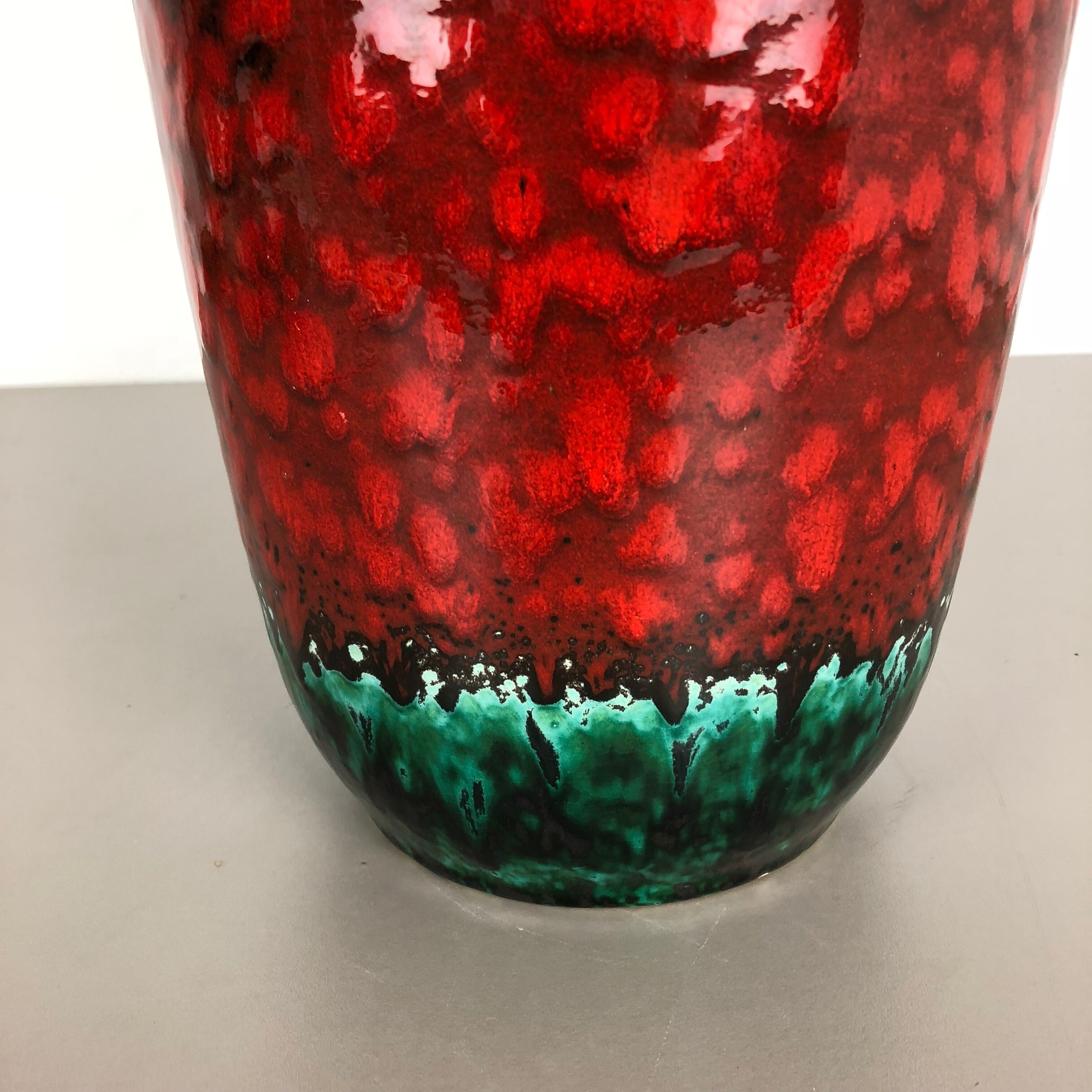 Large Pottery Fat Lava Multi-Color 517-45 Floor Vase Made by Scheurich, 1970s
