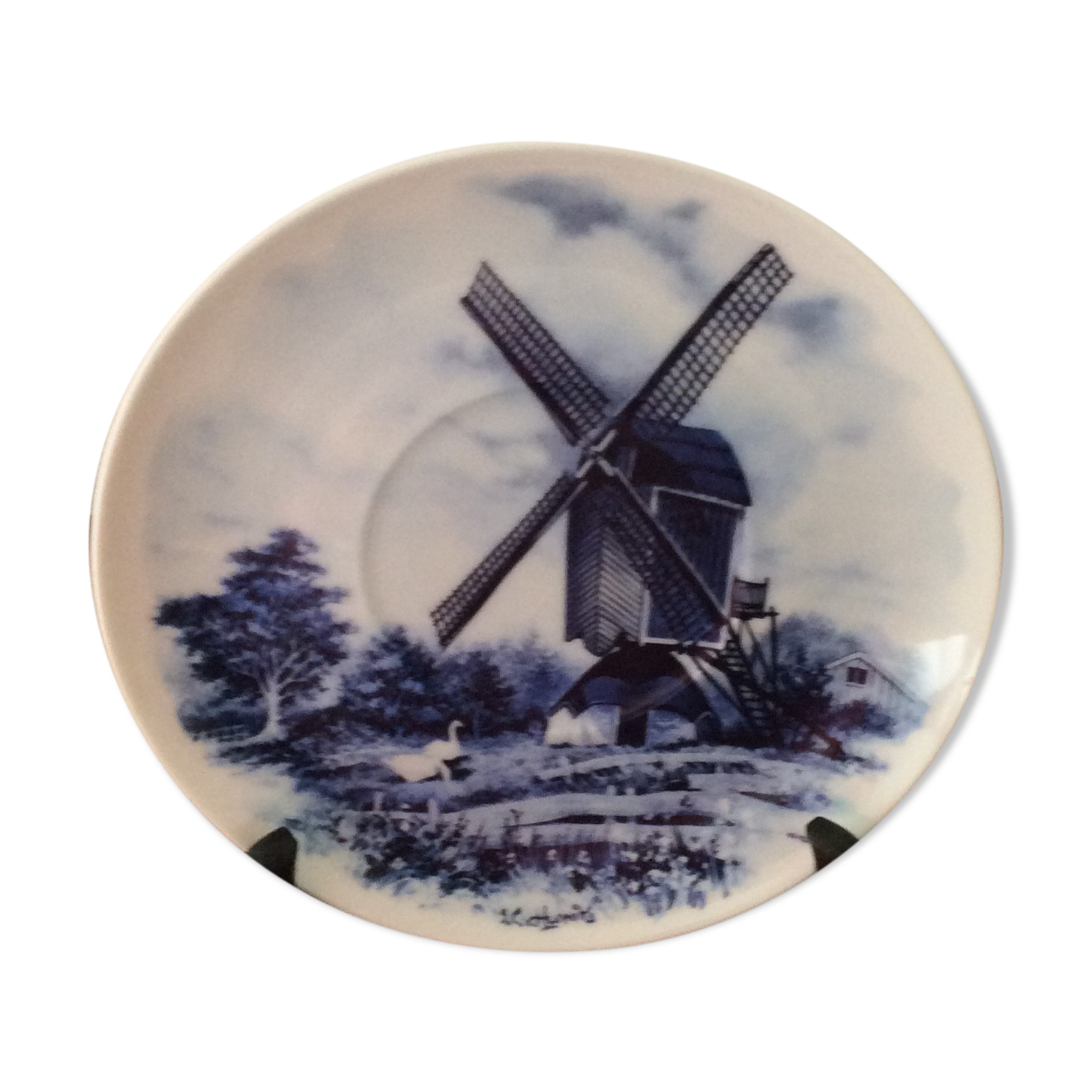 Delft plate decorated hand 1984 Holland mill