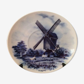 Delft plate decorated hand 1984 Holland mill