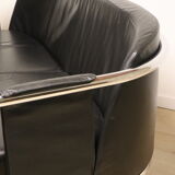 Vintage sofa in synthetic leather and chrome metal, 1970s