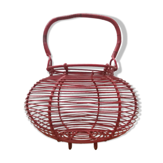 Vintage red egg basket
