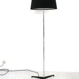 Chrome and black velvet Staff light floor lamp