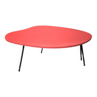 Vintage coffee table from the 1960s in red.