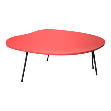 Table basse vintage des années 60 rouge 