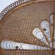 Braided and caning head of bed in wicker and rattan peacock