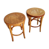 Pair of curved wooden stools