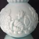Pale blue floral opaline soliflore vase floral decoration