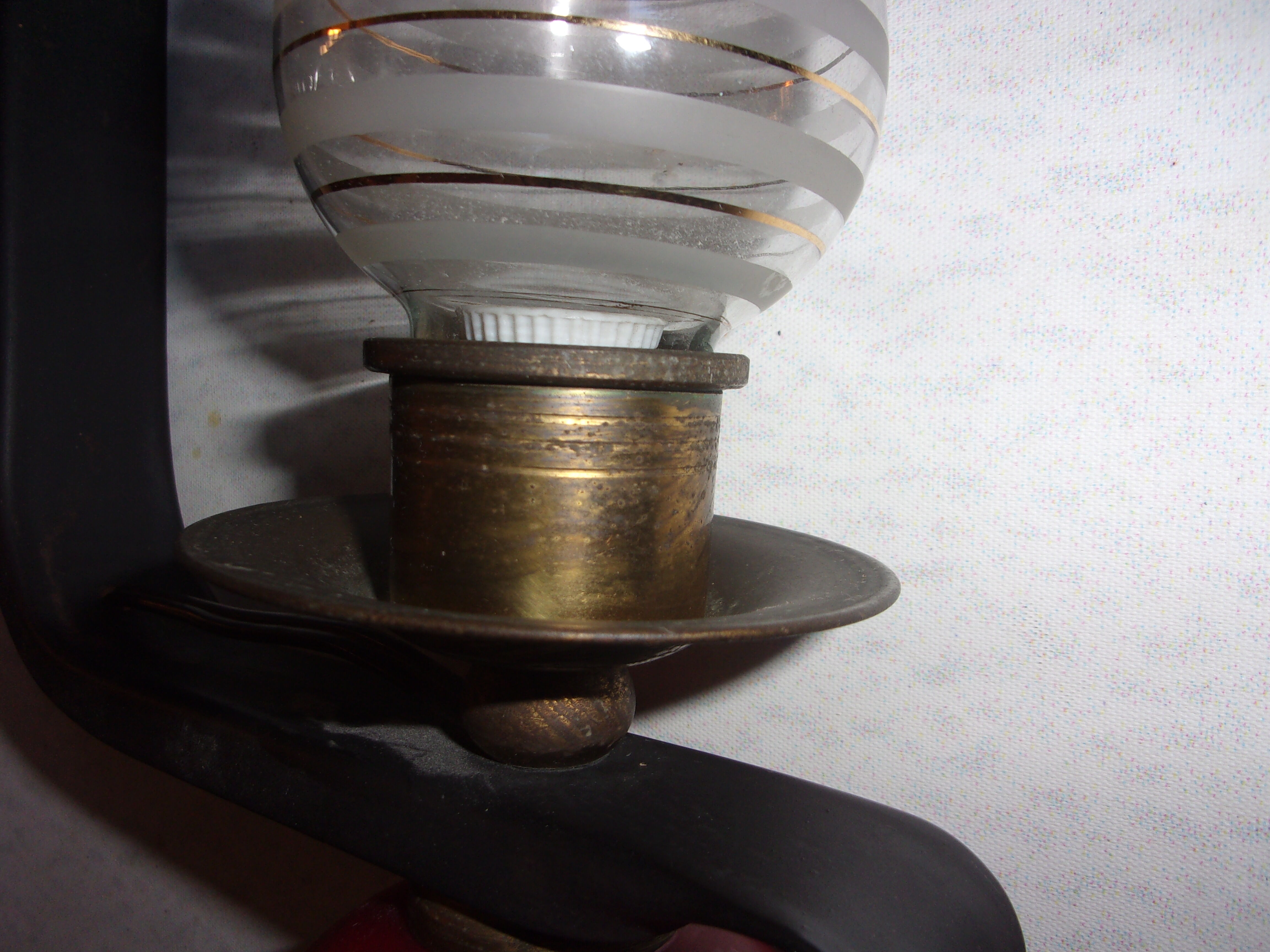 2 wall light 1950 glass opalines copper