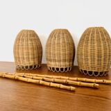 Wicker and Bamboo Cascading Lamp