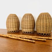 Wicker and Bamboo Cascading Lamp