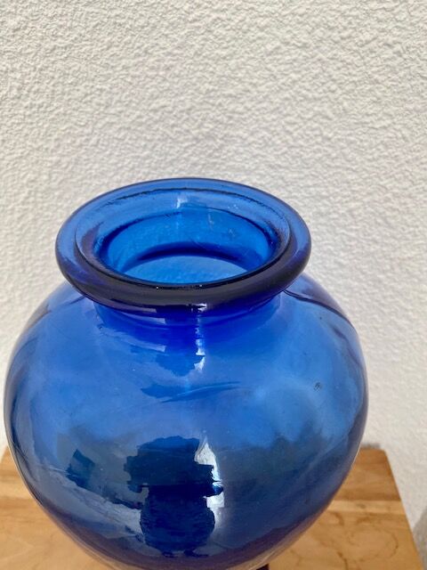 Blue glass vase