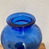Blue glass vase
