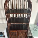Rattan shelf / bookcase with cabinet