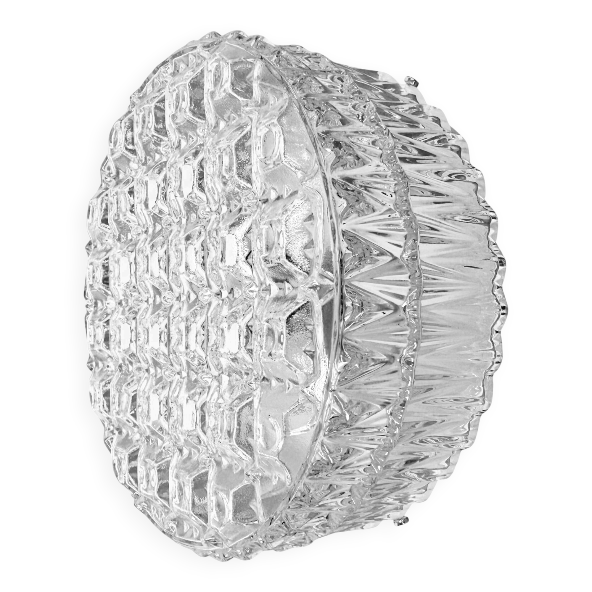 Vintage Glass Wall or Ceiling Light, 1970s