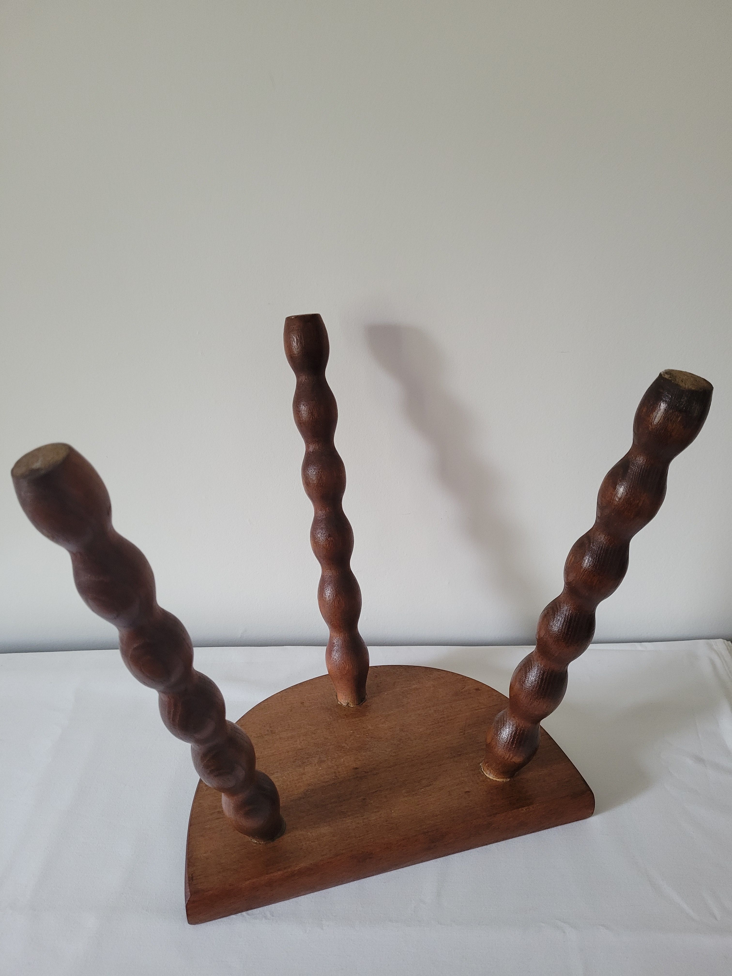 Brutalist stool turned wooden feet