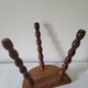 Brutalist stool turned wooden feet