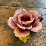 Rose-shaped earthenware candle holder