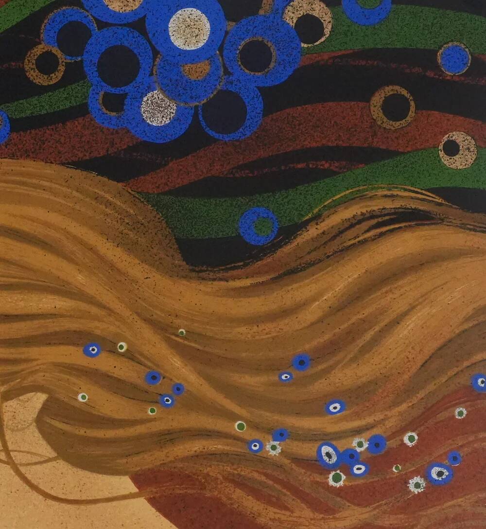 Yves Ganne: The Woman with the Butterfly, original signed lithograph