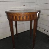 Bouillotte table in marquetry, signed Pagny Fils, Paris, early 20th century
