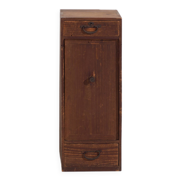 Small antique Japanese cedar furniture with a door and drawers – Taishō / early Shōwa period (circa 1912-1945)