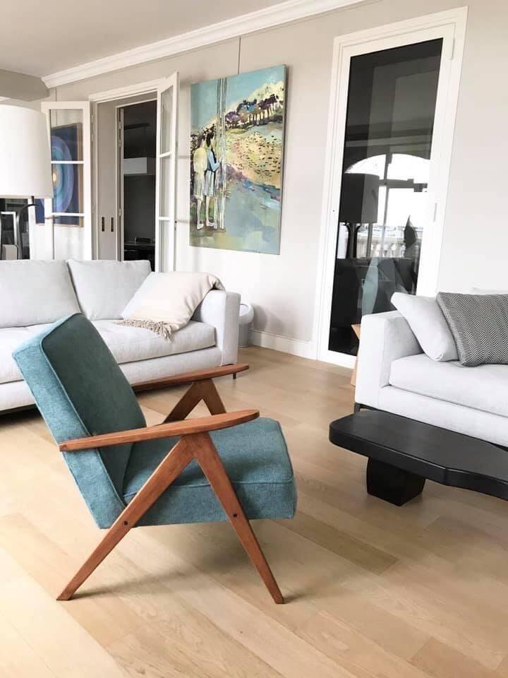 Kompas sky blue tulle armchair