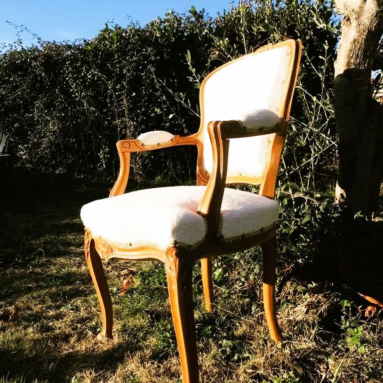 Cabriolet louis XV plush fabric