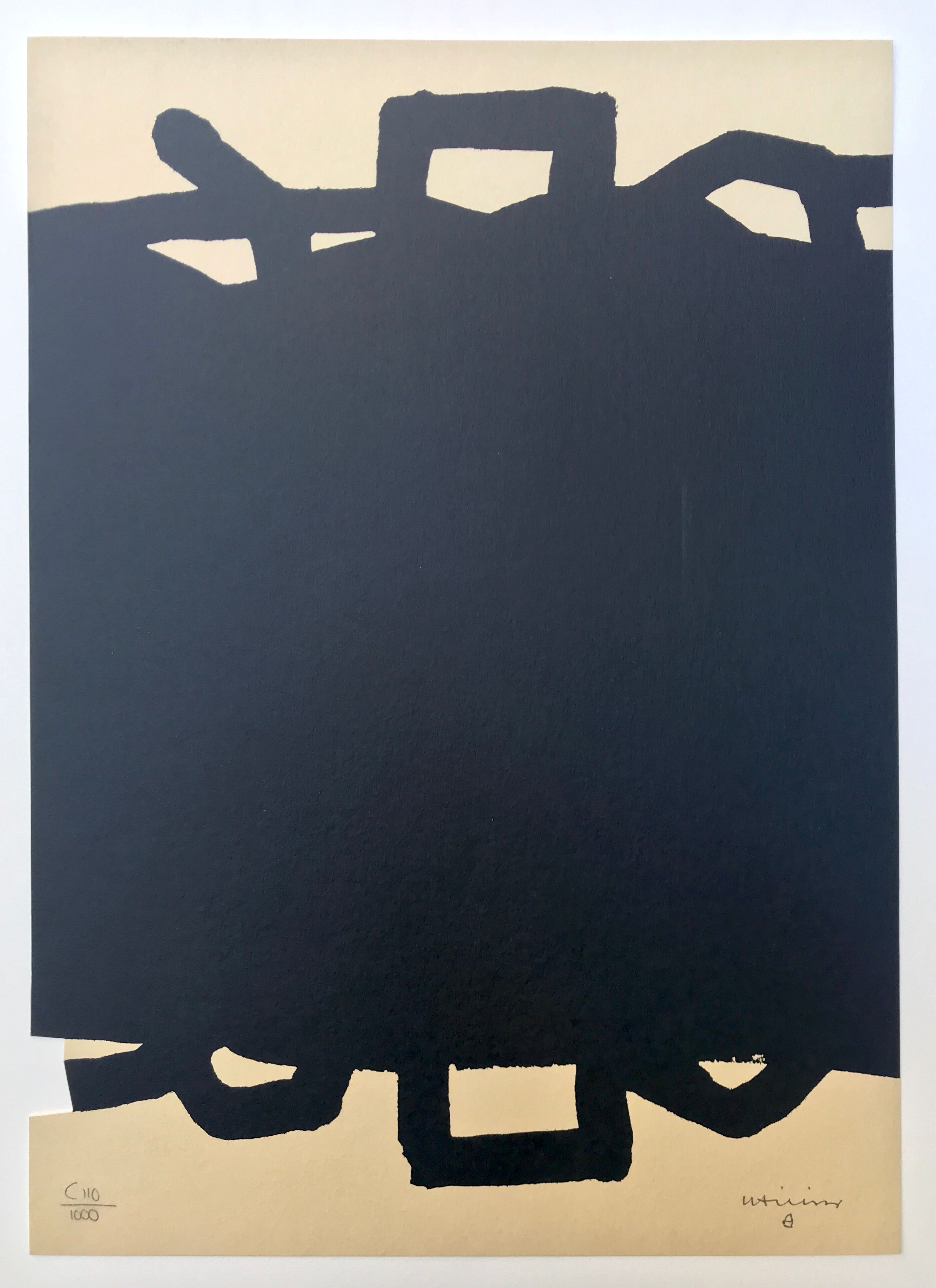 Original lithograph with cutout by Eduardo CHILLIDA, Untitled, 1999