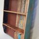 Wall shelf 3 shelves + 4 hooks cast iron in polychrome wood