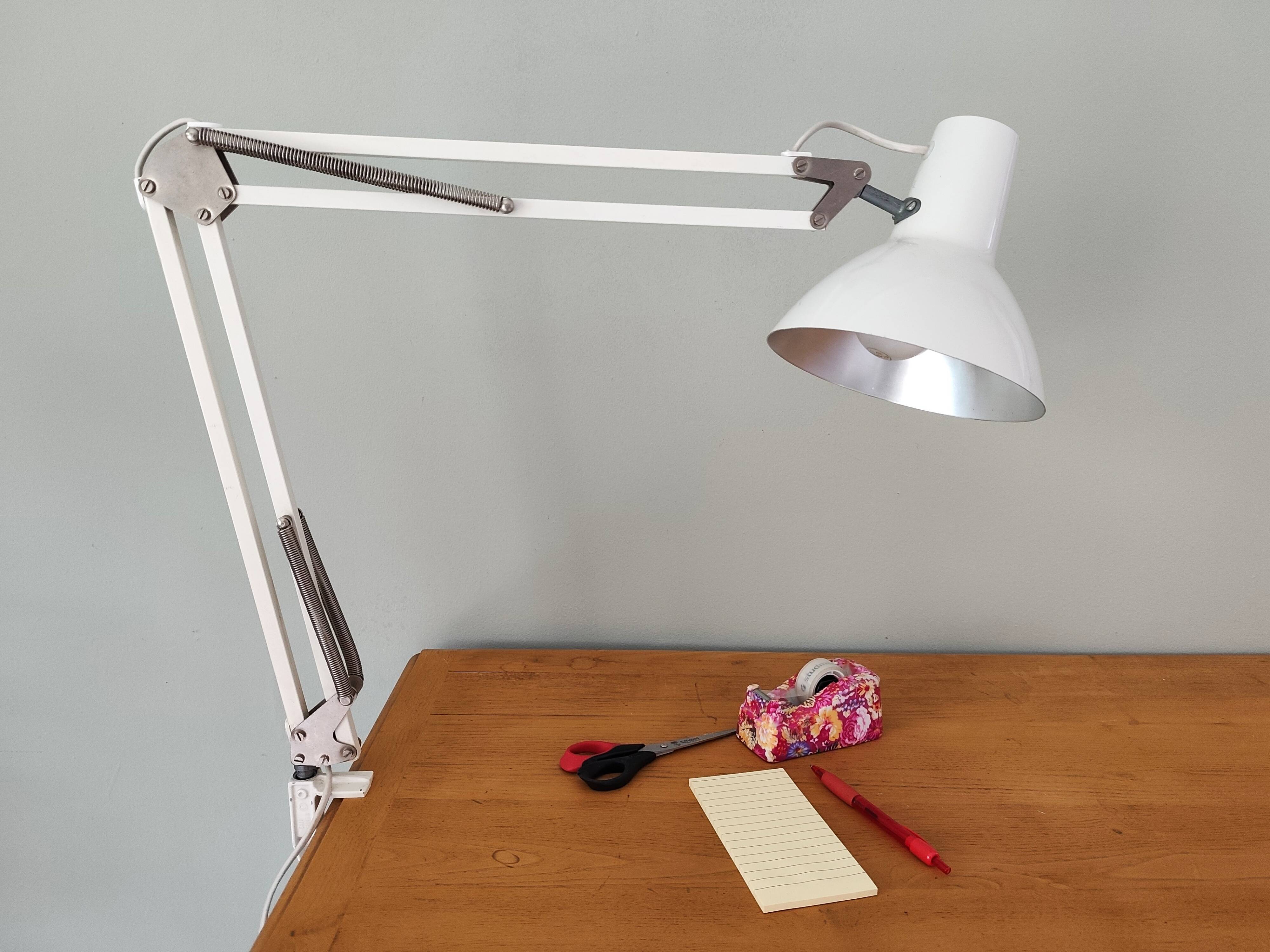 White articulated desk lamp